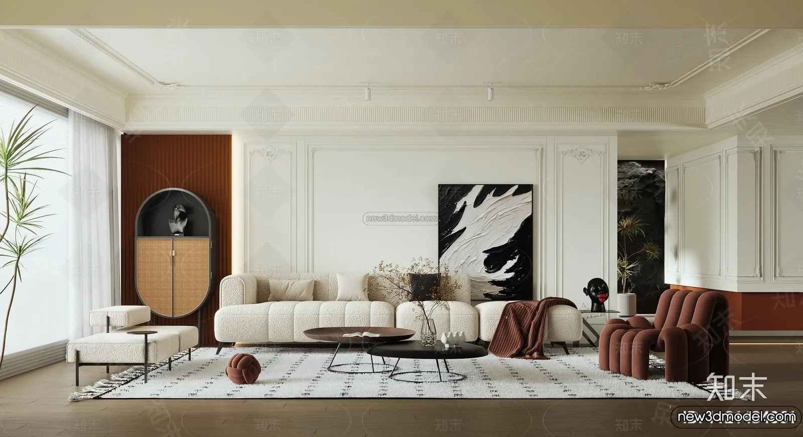 Living Room - 3D Interior Scene - French Style - 102
