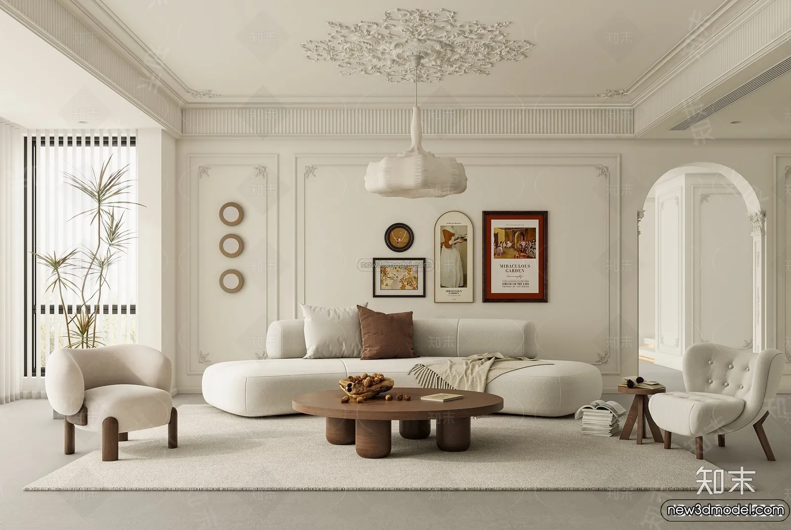 Living Room - 3D Interior Scene - French Style - 103