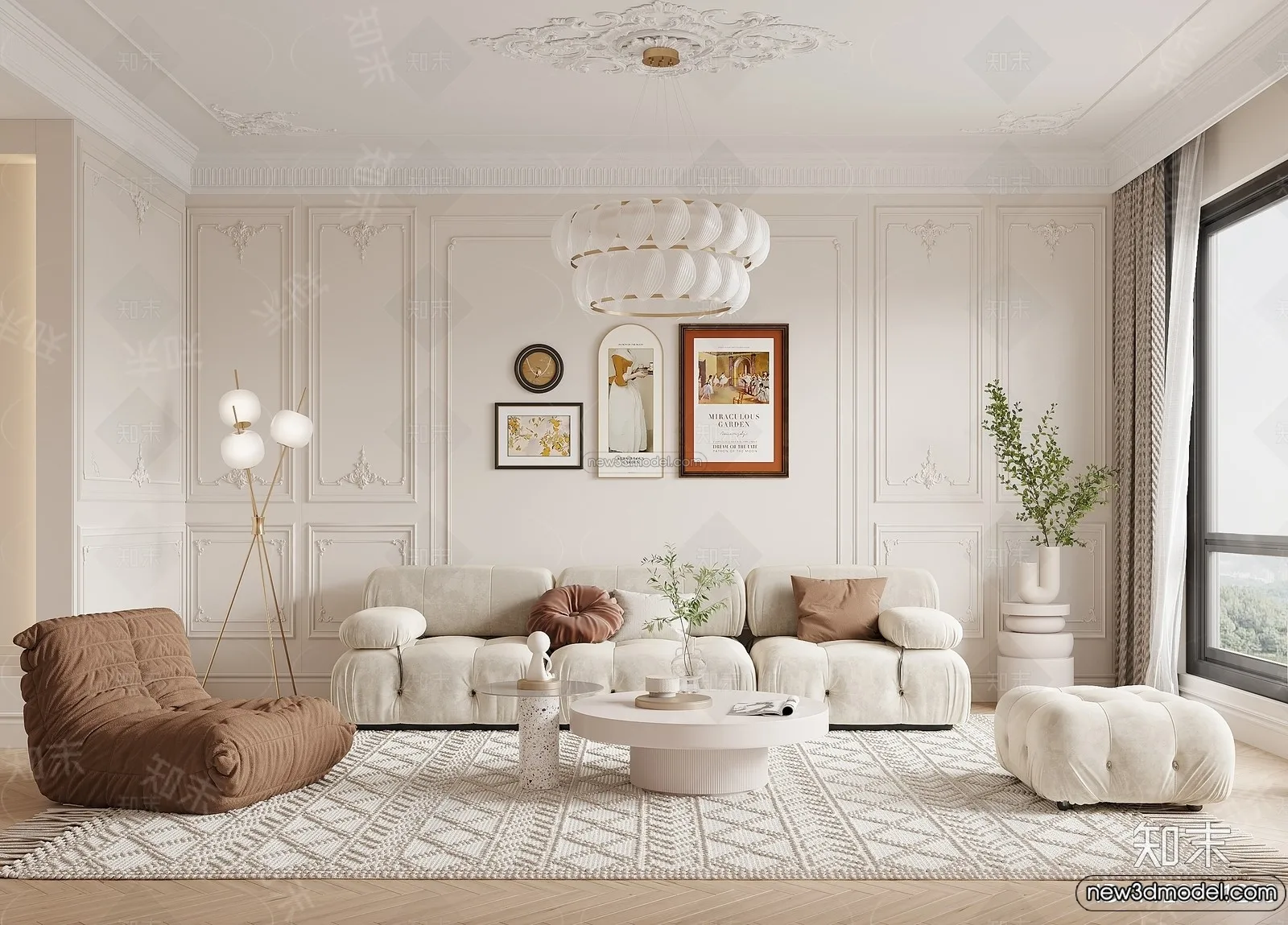 Living Room - 3D Interior Scene - French Style - 108