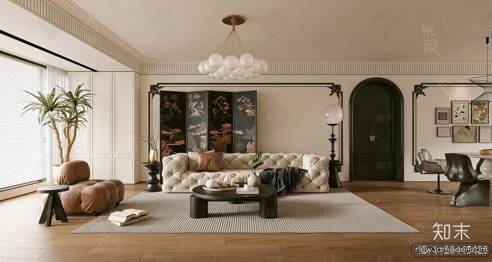 Living Room - 3D Interior Scene - French Style - 110