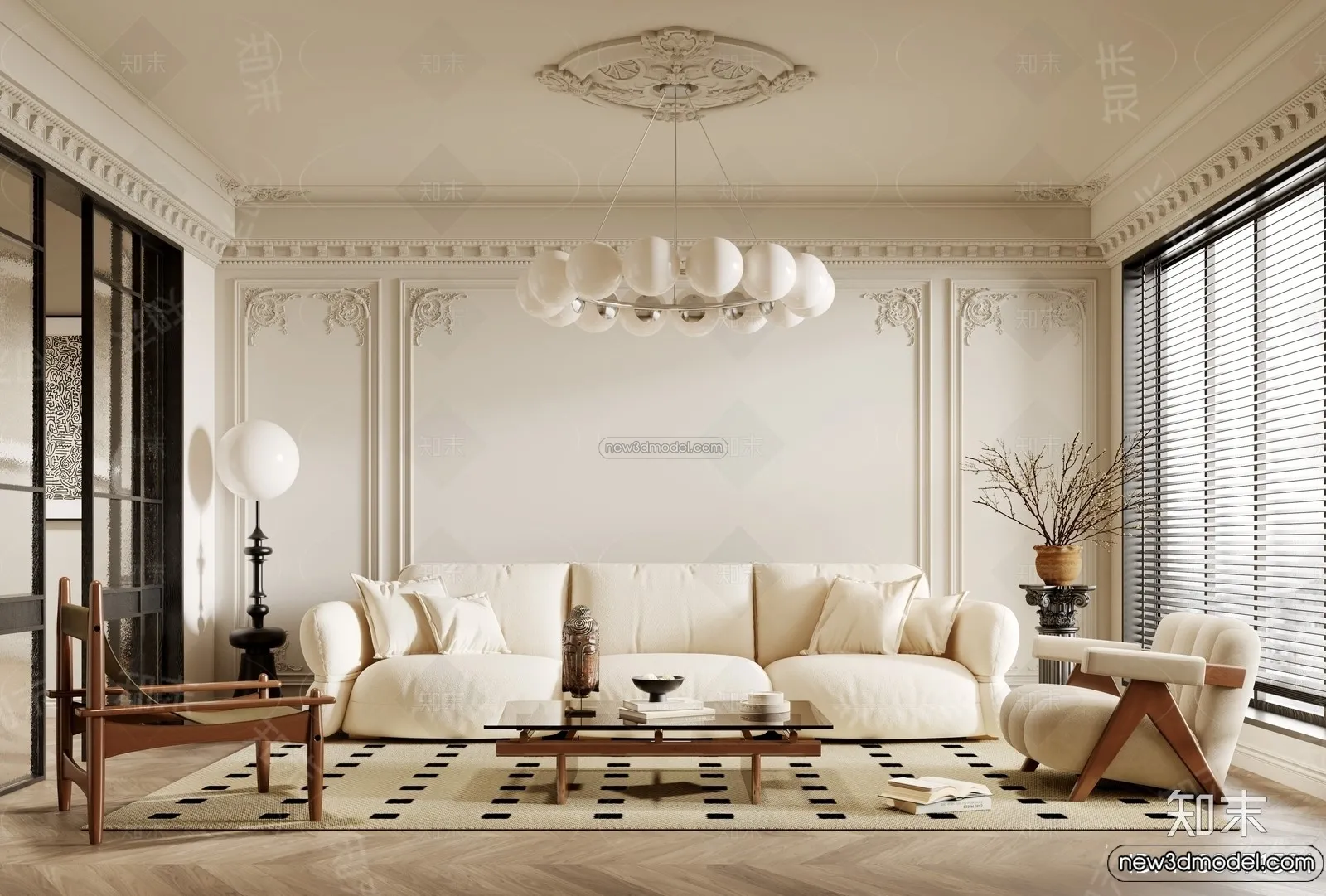 Living Room - 3D Interior Scene - French Style - 118