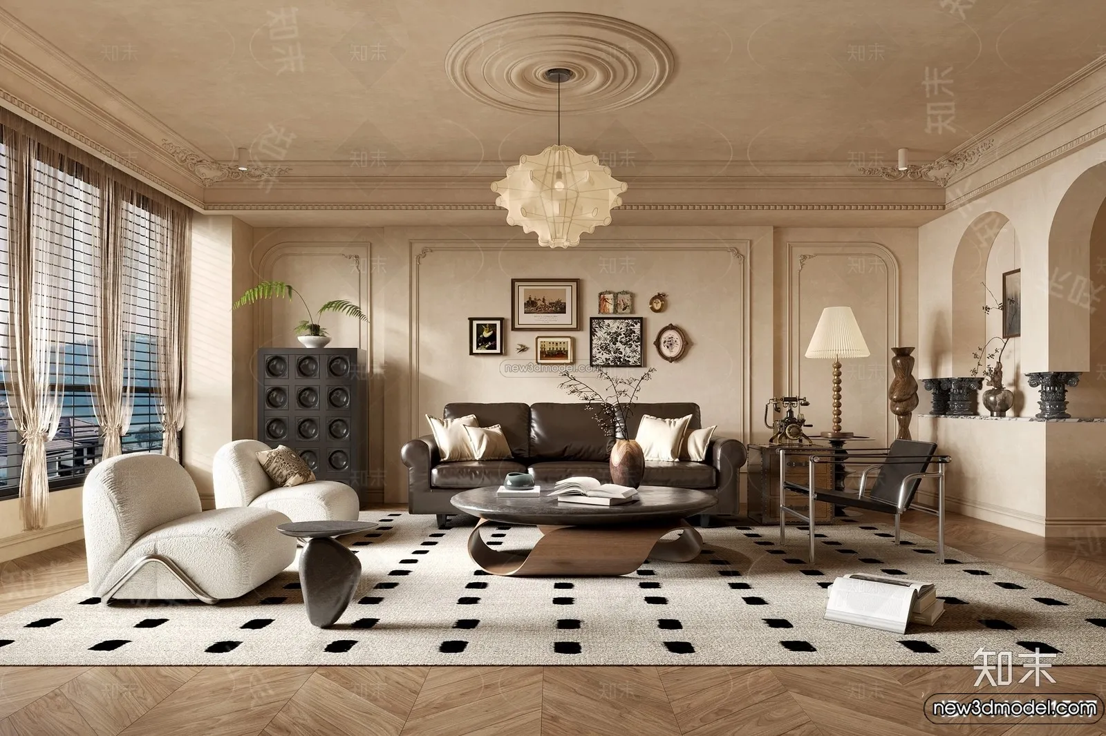 Living Room - 3D Interior Scene - French Style - 133