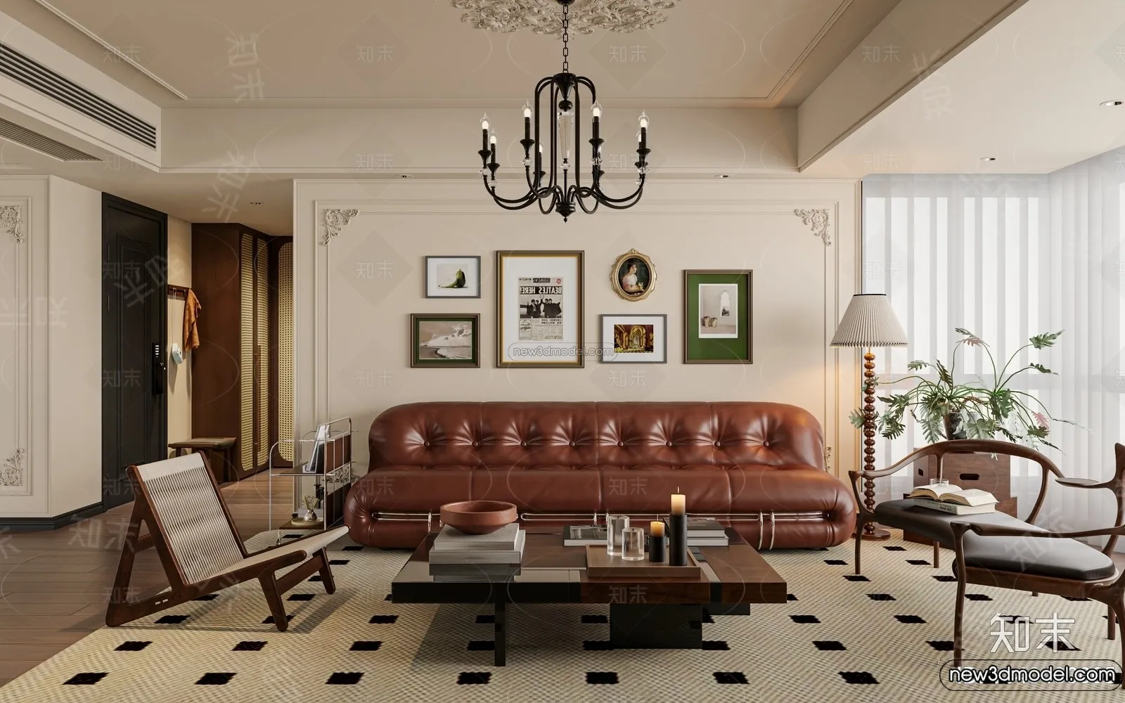 Living Room - 3D Interior Scene - French Style - 134