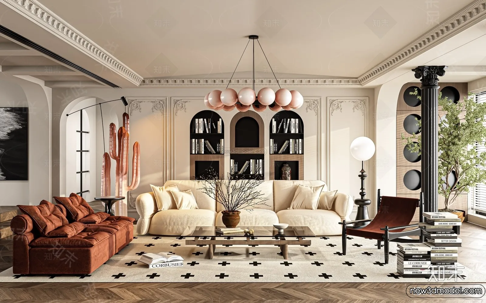 Living Room - 3D Interior Scene - French Style - 136