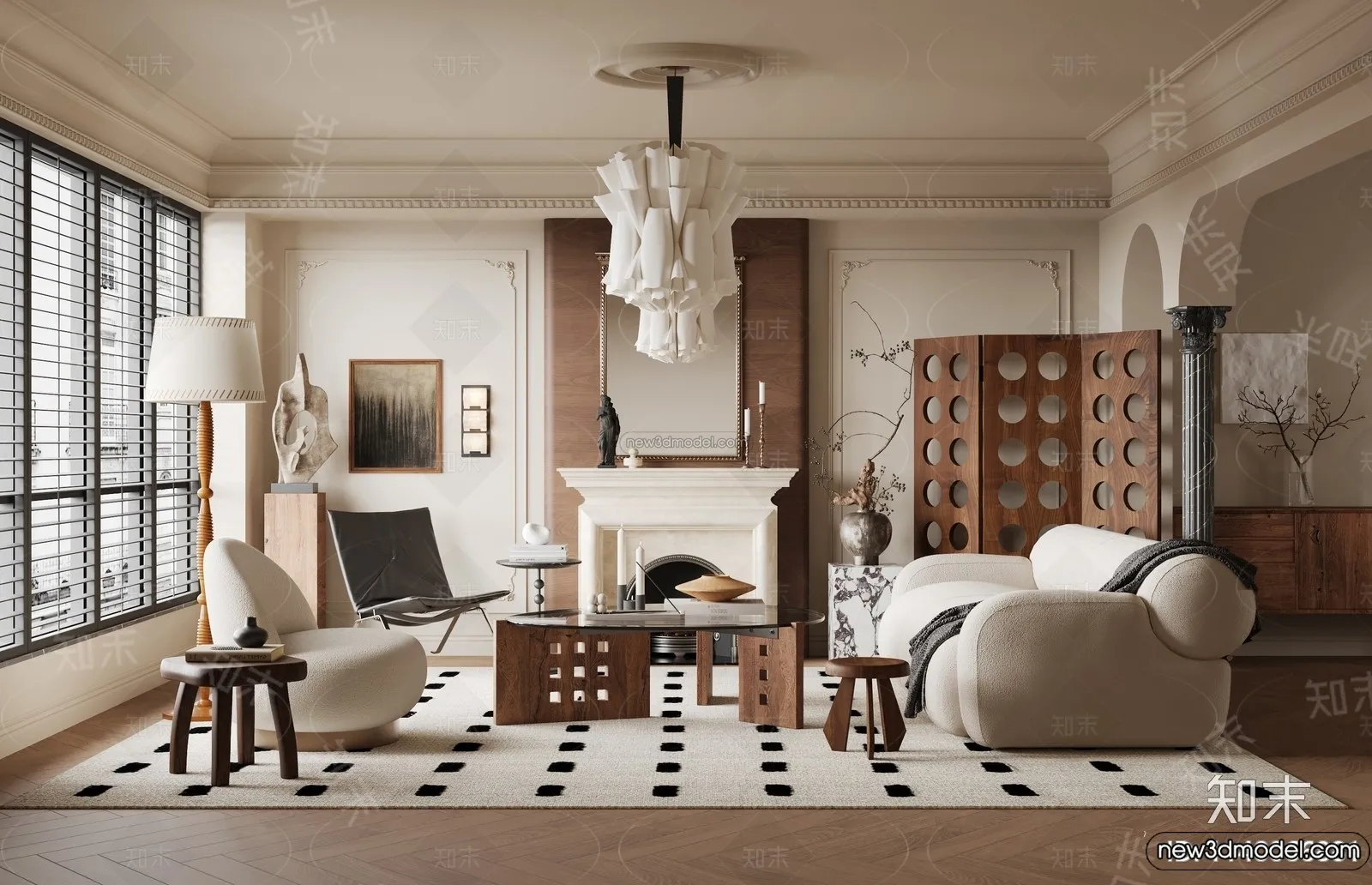 Living Room - 3D Interior Scene - French Style - 139