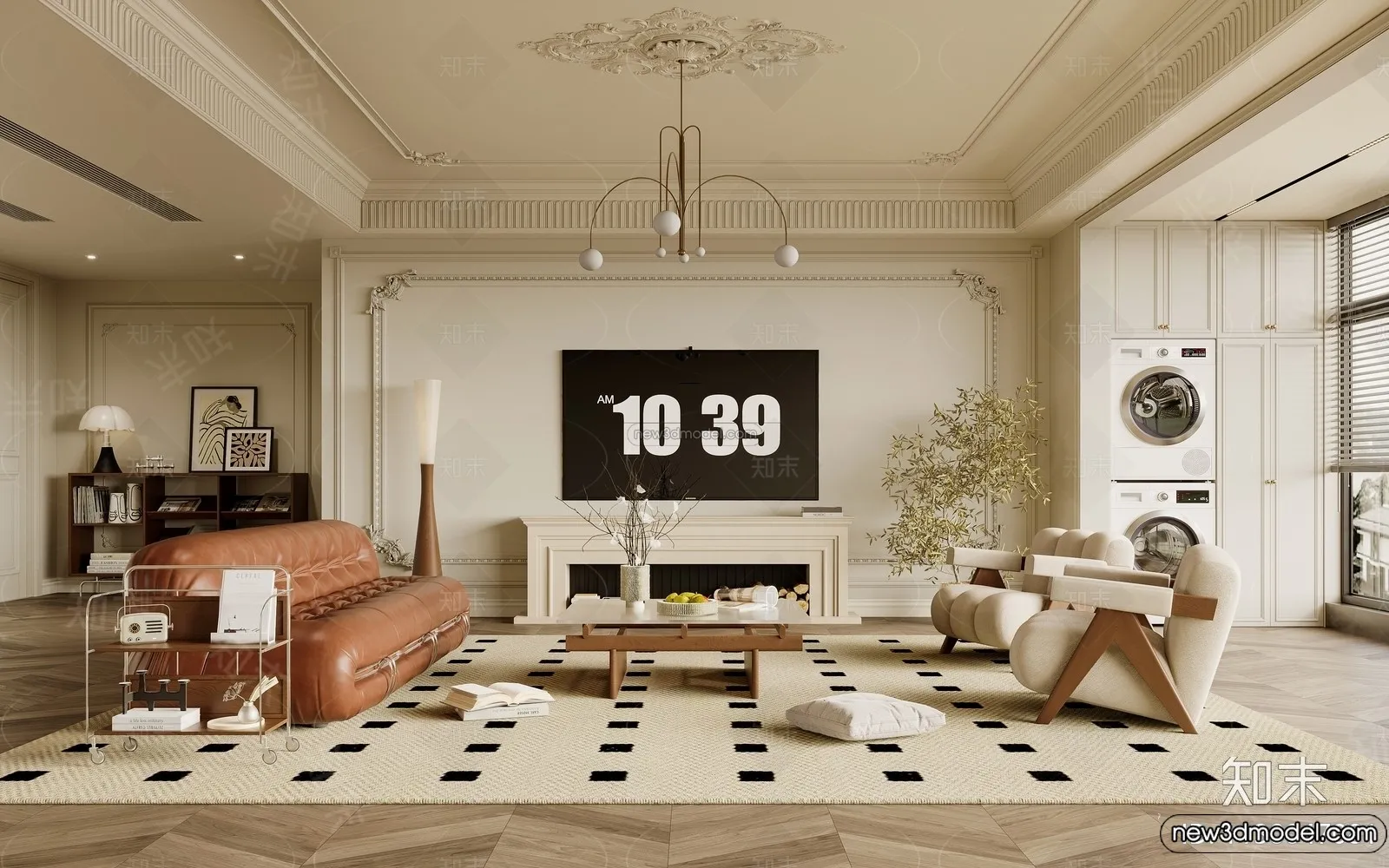 Living Room - 3D Interior Scene - French Style - 147