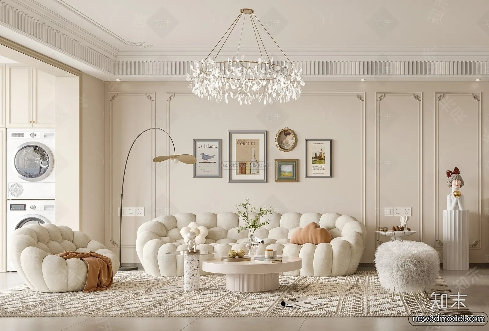 Living Room - 3D Interior Scene - French Style - 148