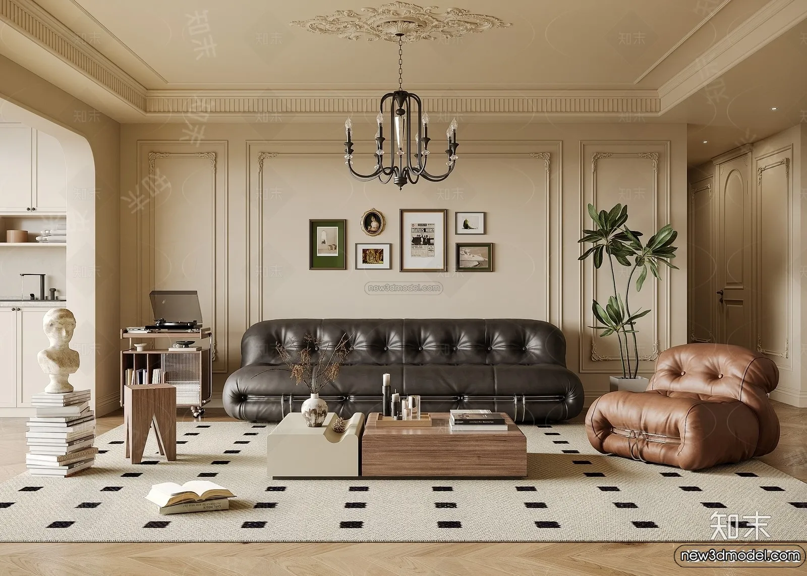 Living Room - 3D Interior Scene - French Style - 151