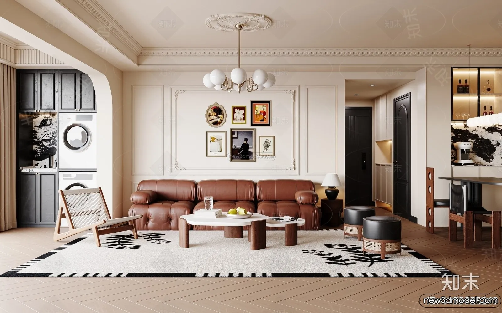 Living Room - 3D Interior Scene - French Style - 156