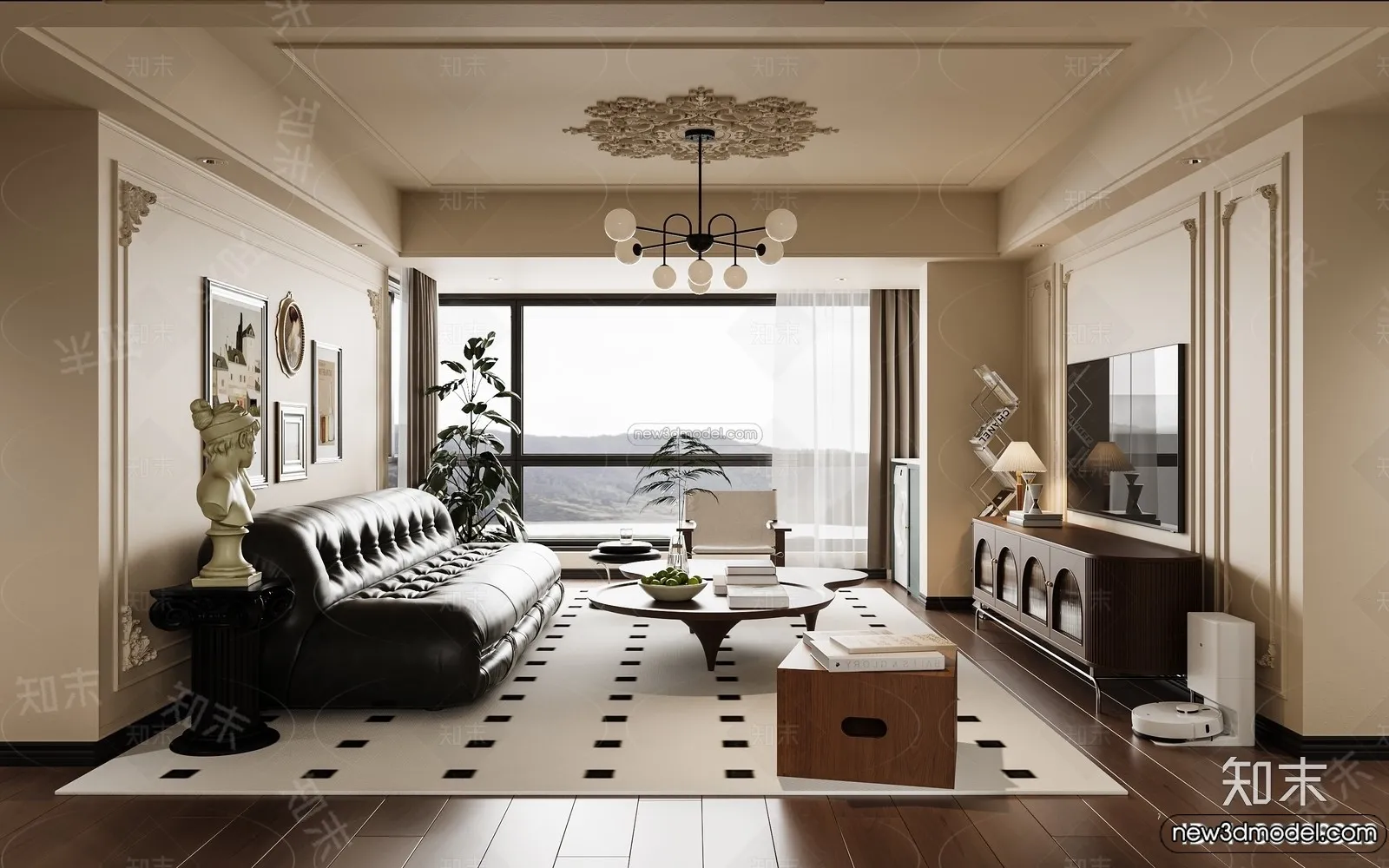 Living Room - 3D Interior Scene - French Style - 159