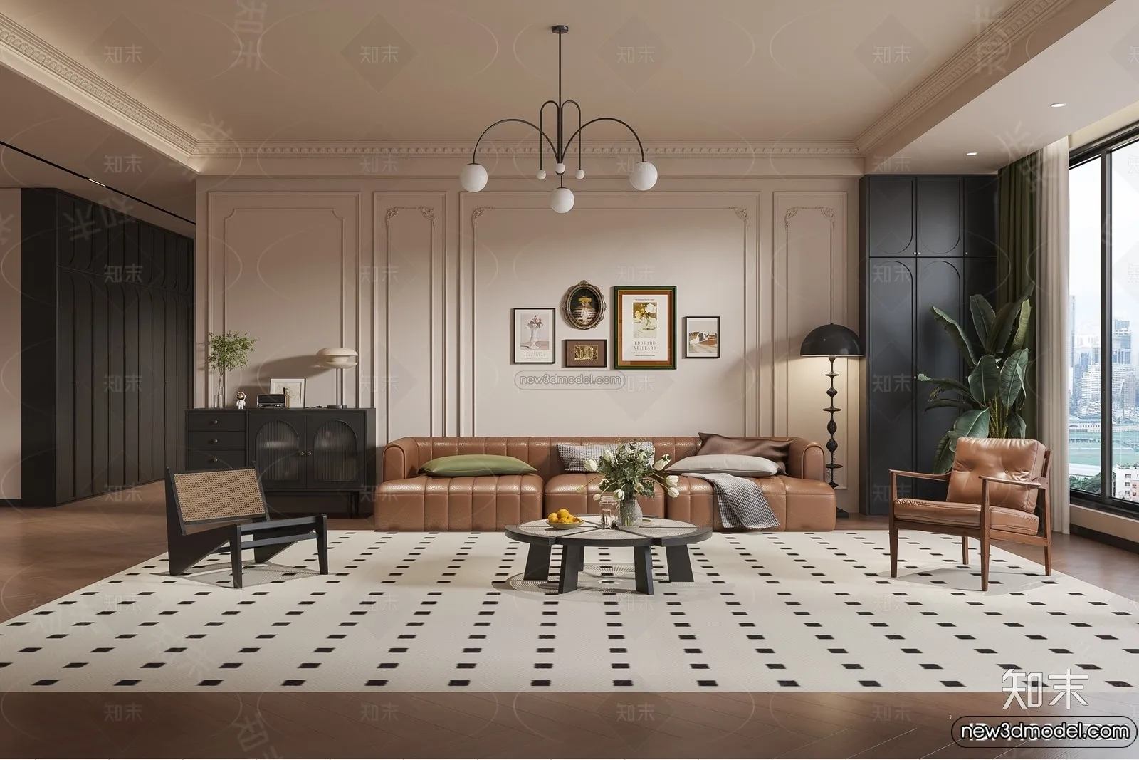 Living Room - 3D Interior Scene - French Style - 162