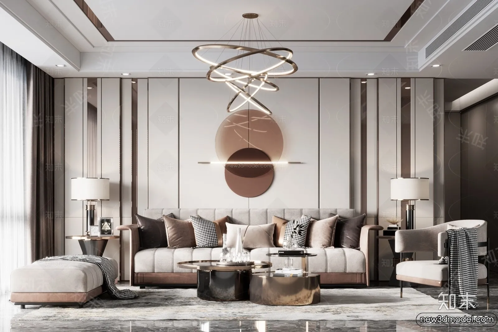 Living Room - 3D Interior Scene - Italian Style - 003