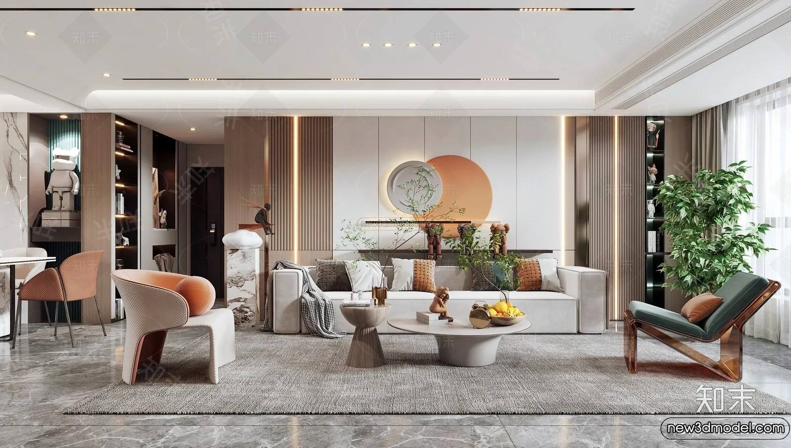 Living Room - 3D Interior Scene - Italian Style - 004