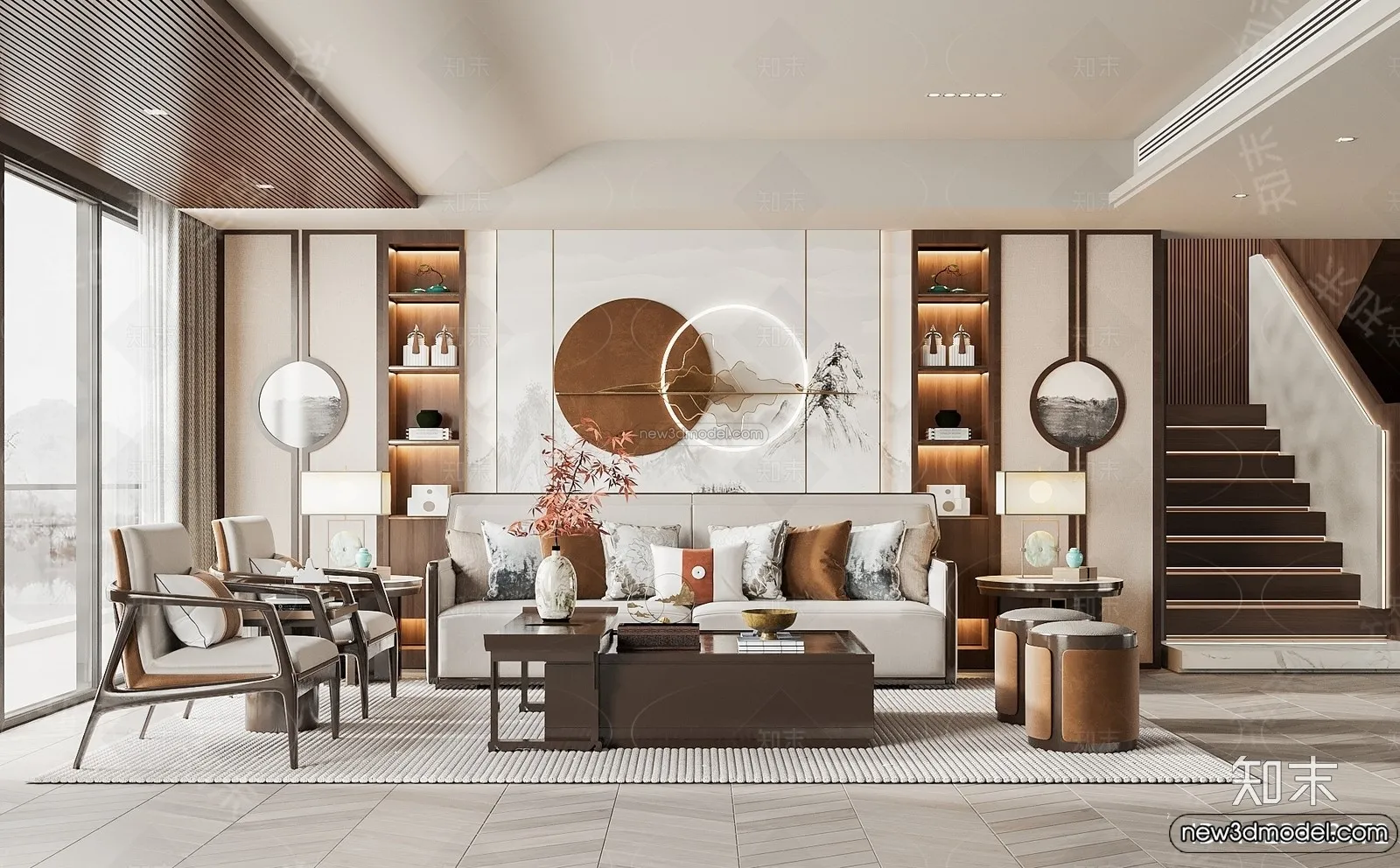 Living Room - 3D Interior Scene - Italian Style - 006