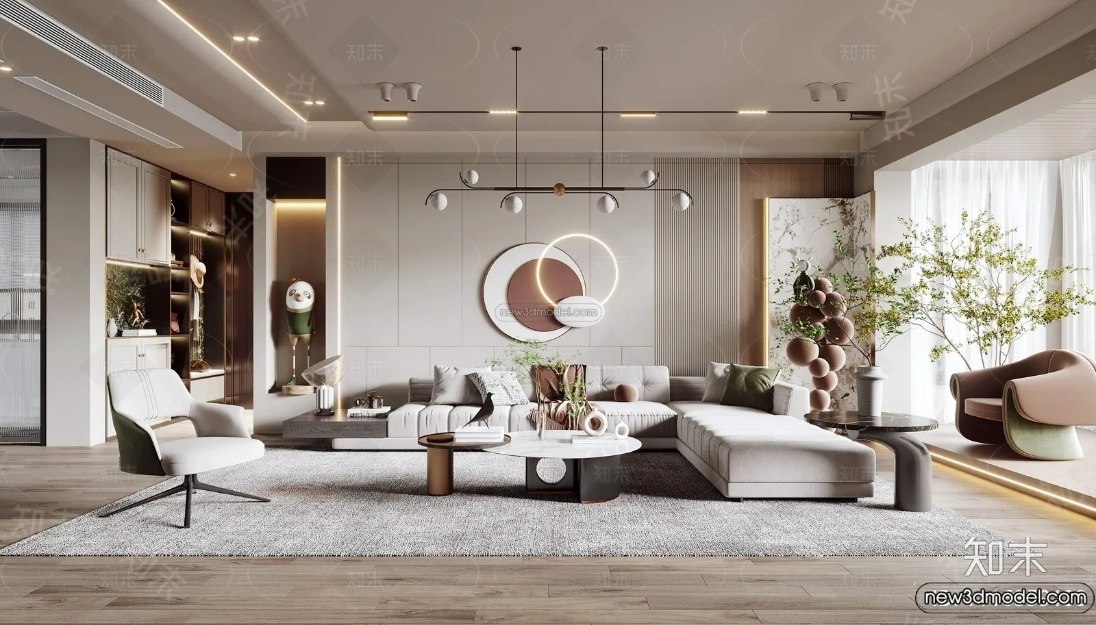 Living Room - 3D Interior Scene - Italian Style - 007