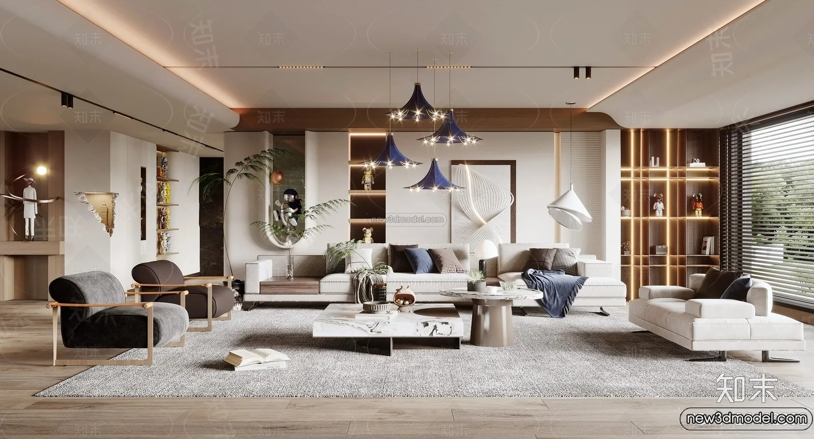 Living Room - 3D Interior Scene - Italian Style - 009