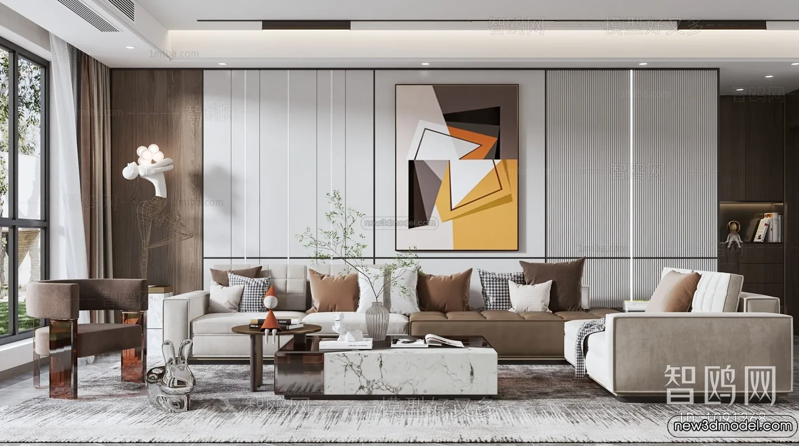 Living Room - 3D Interior Scene - Italian Style - 010