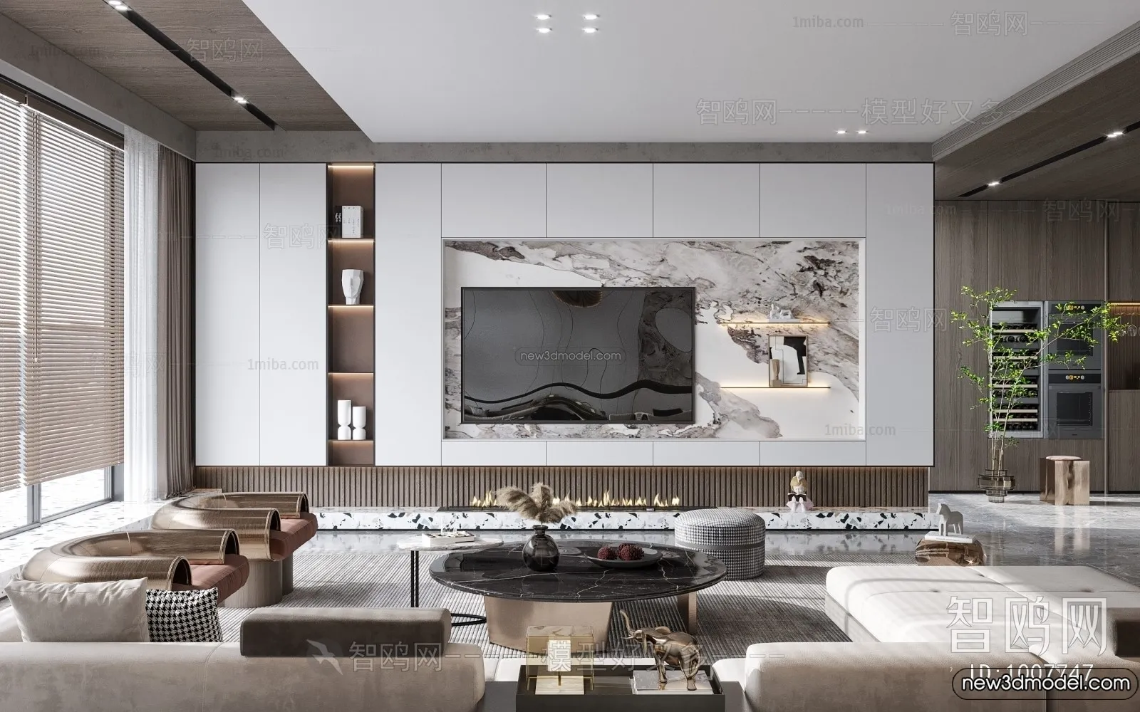 Living Room - 3D Interior Scene - Italian Style - 011