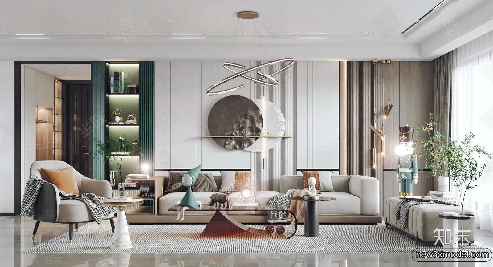 Living Room - 3D Interior Scene - Italian Style - 012