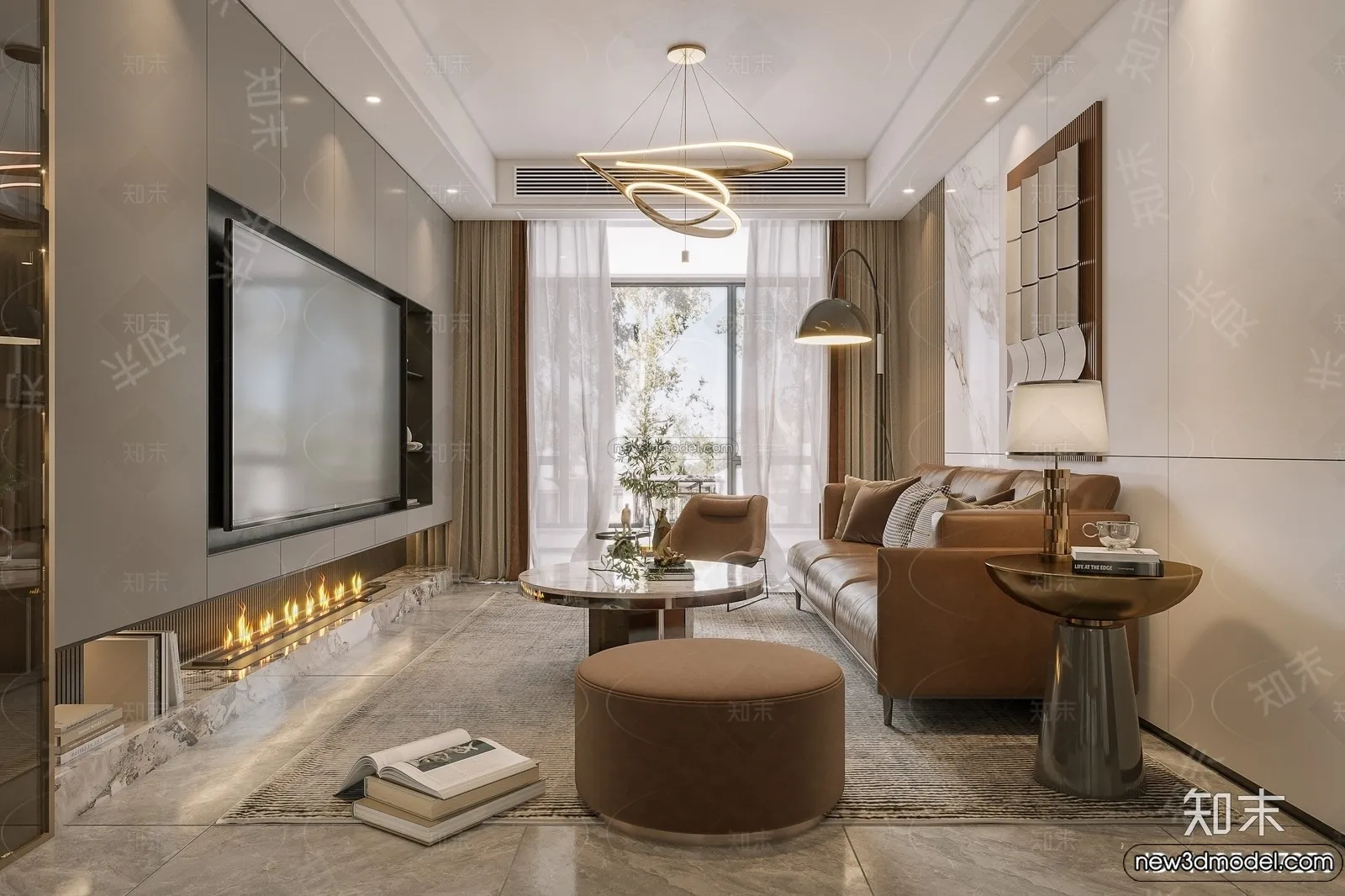 Living Room - 3D Interior Scene - Italian Style - 013