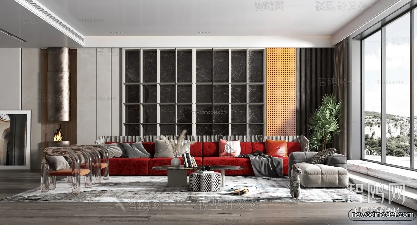 Living Room - 3D Interior Scene - Italian Style - 017