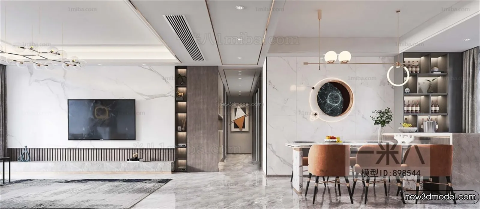 Living Room - 3D Interior Scene - Italian Style - 018