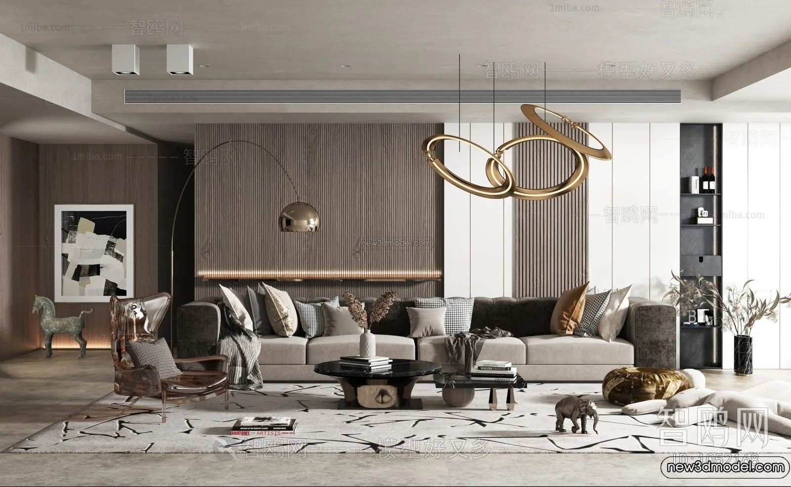 Living Room - 3D Interior Scene - Italian Style - 019