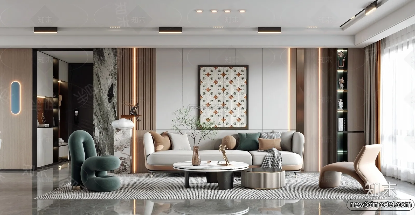 Living Room - 3D Interior Scene - Italian Style - 020