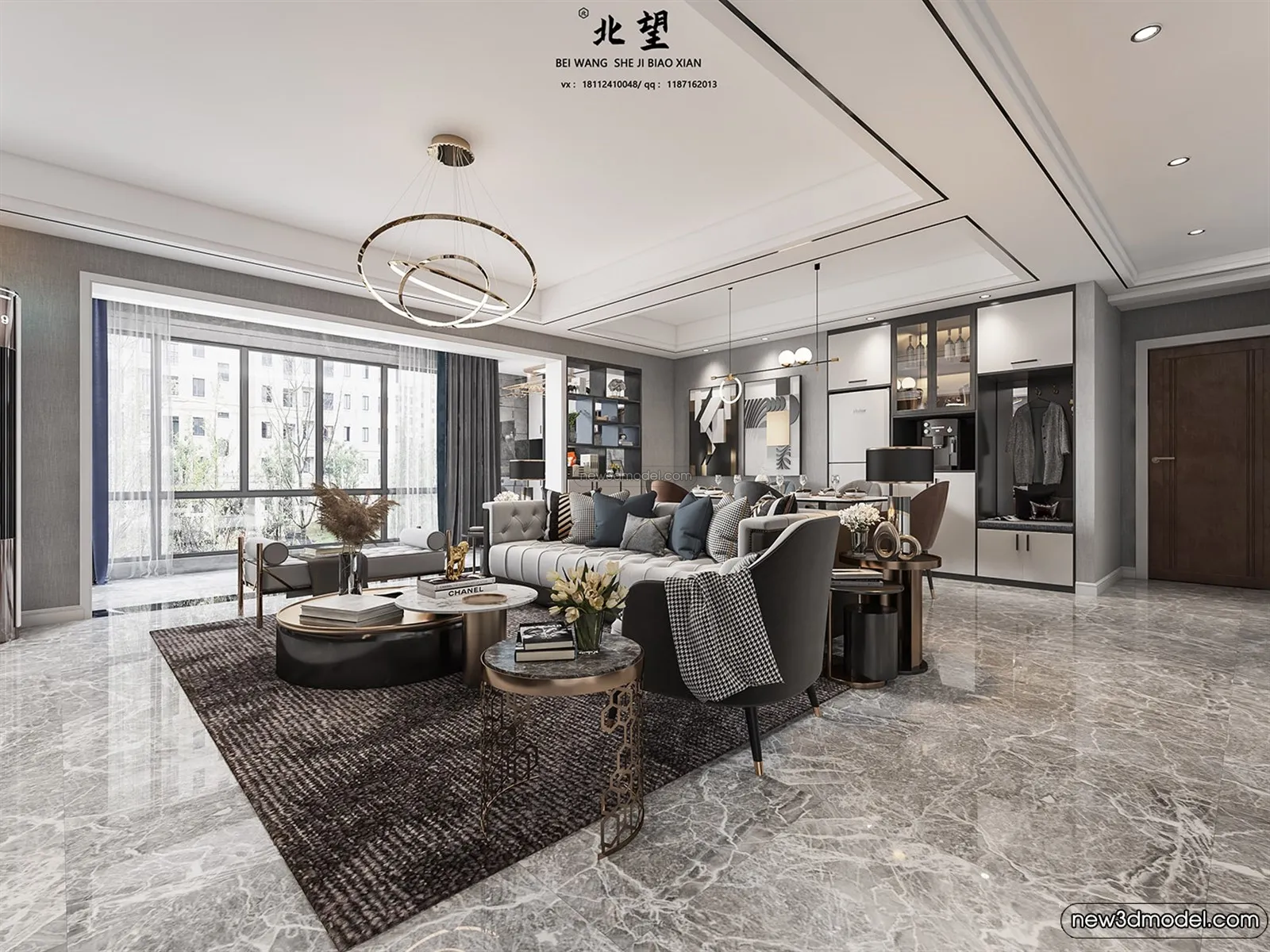 Living Room - 3D Interior Scene - Italian Style - 022