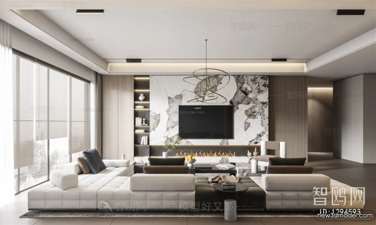 Living Room - 3D Interior Scene - Italian Style - 024