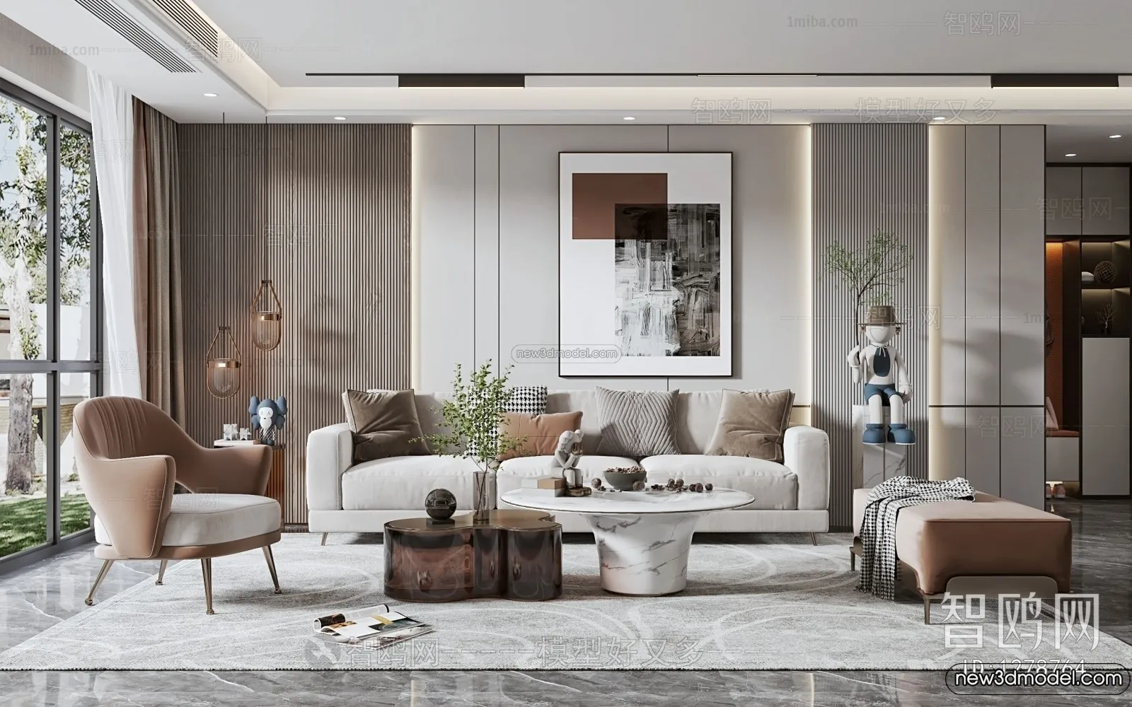 Living Room - 3D Interior Scene - Italian Style - 025