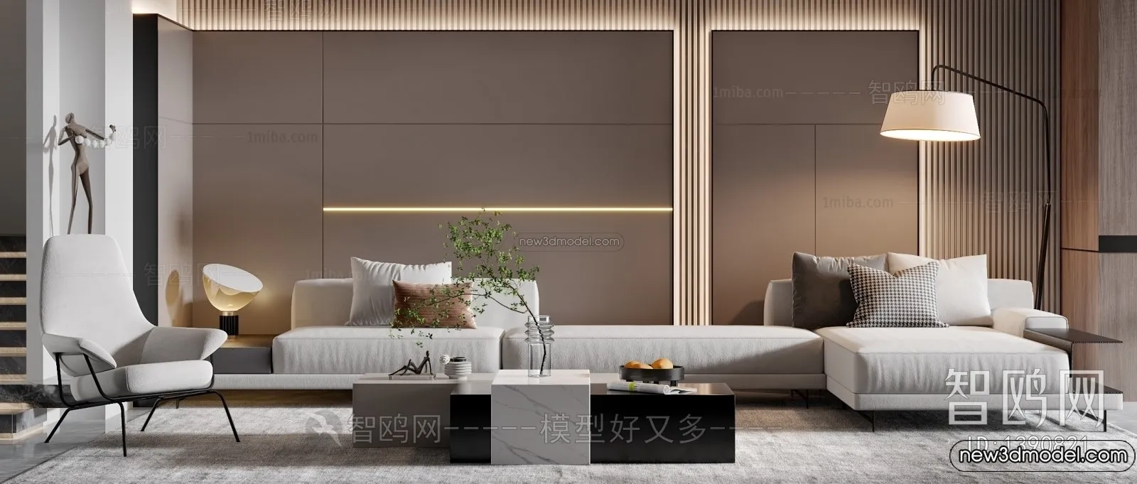 Living Room - 3D Interior Scene - Italian Style - 026