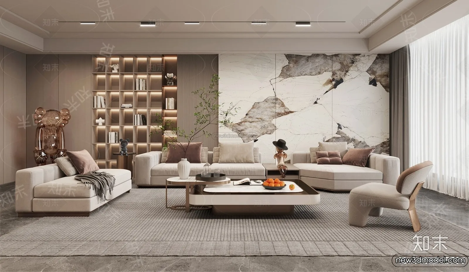 Living Room - 3D Interior Scene - Italian Style - 027