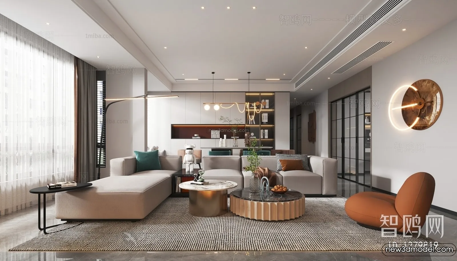 Living Room - 3D Interior Scene - Italian Style - 029