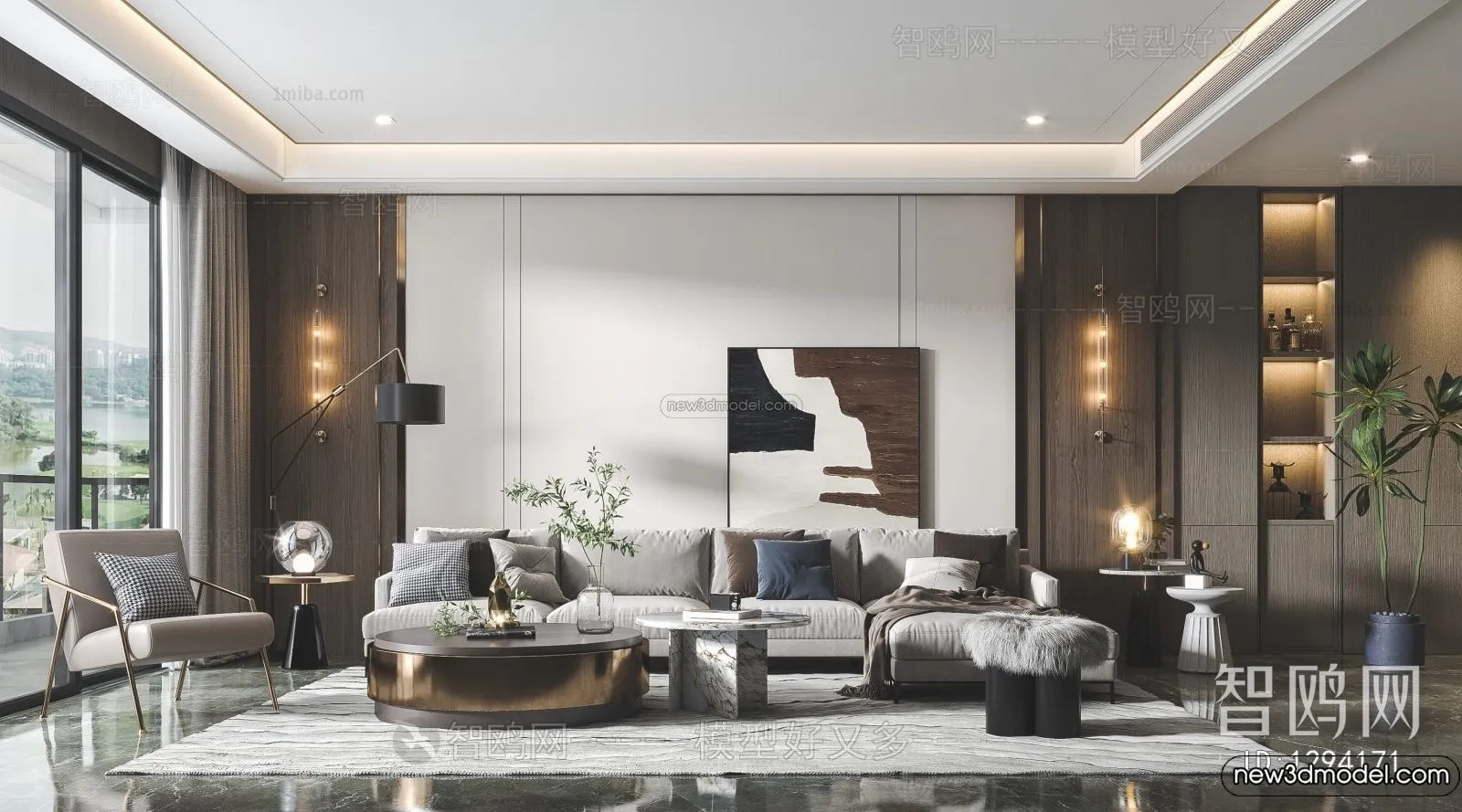 Living Room - 3D Interior Scene - Italian Style - 035