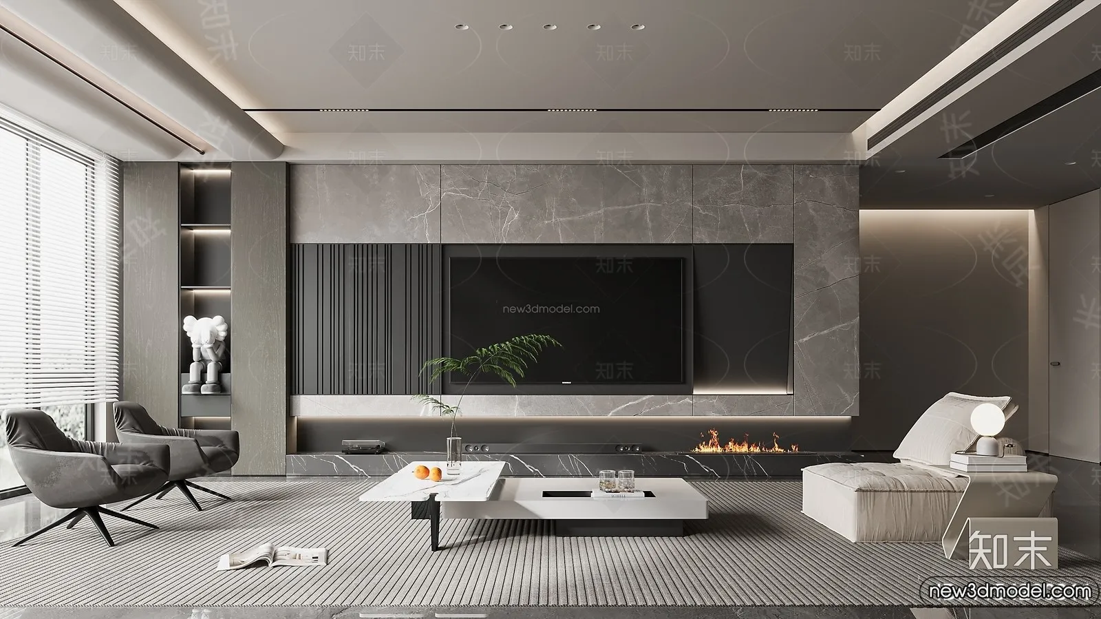 Living Room - 3D Interior Scene - Italian Style - 036