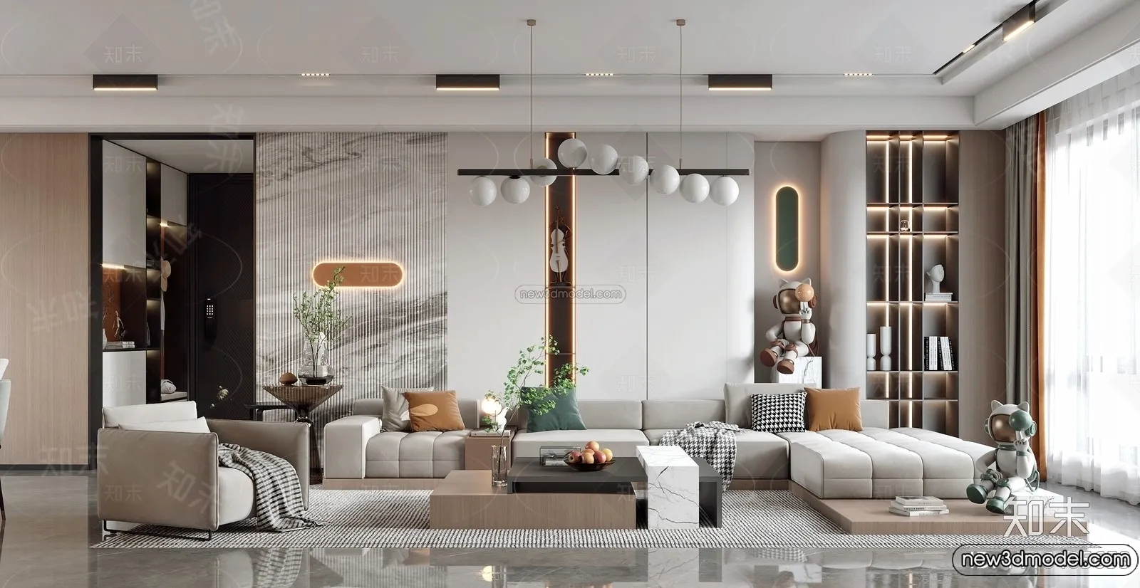 Living Room - 3D Interior Scene - Italian Style - 037