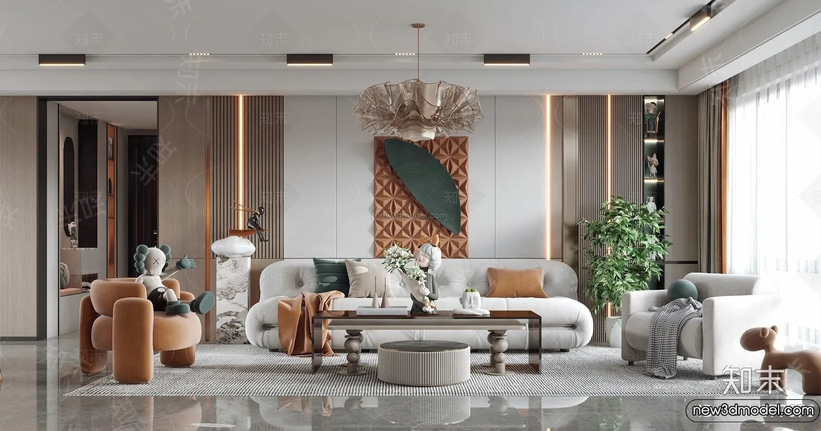 Living Room - 3D Interior Scene - Italian Style - 038