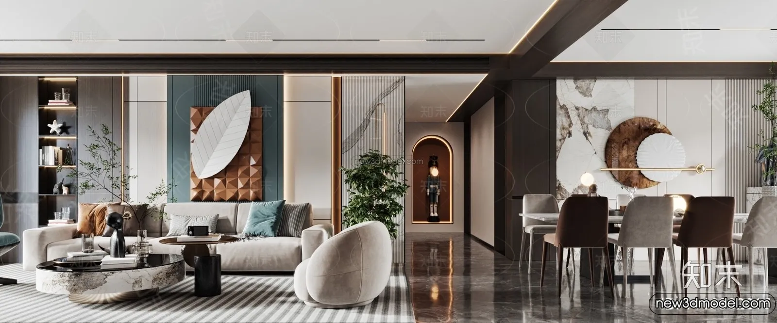 Living Room - 3D Interior Scene - Italian Style - 040