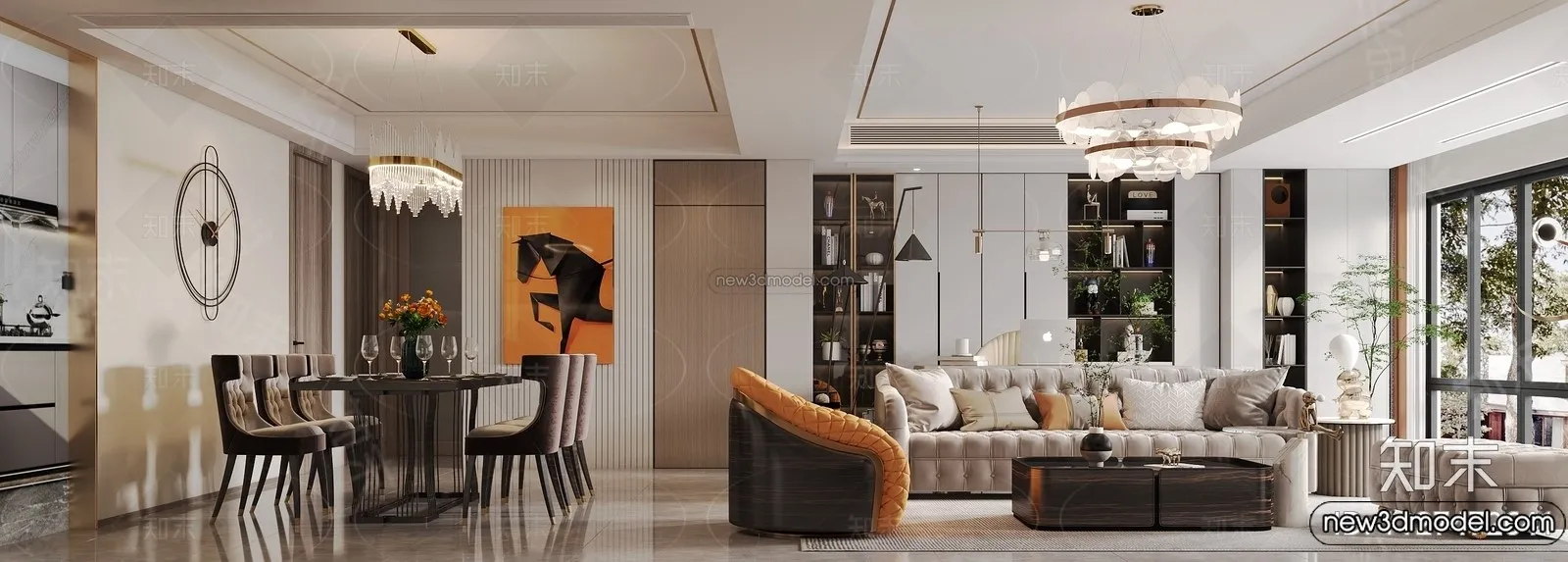 Living Room - 3D Interior Scene - Italian Style - 041