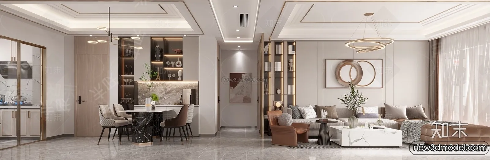 Living Room - 3D Interior Scene - Italian Style - 043