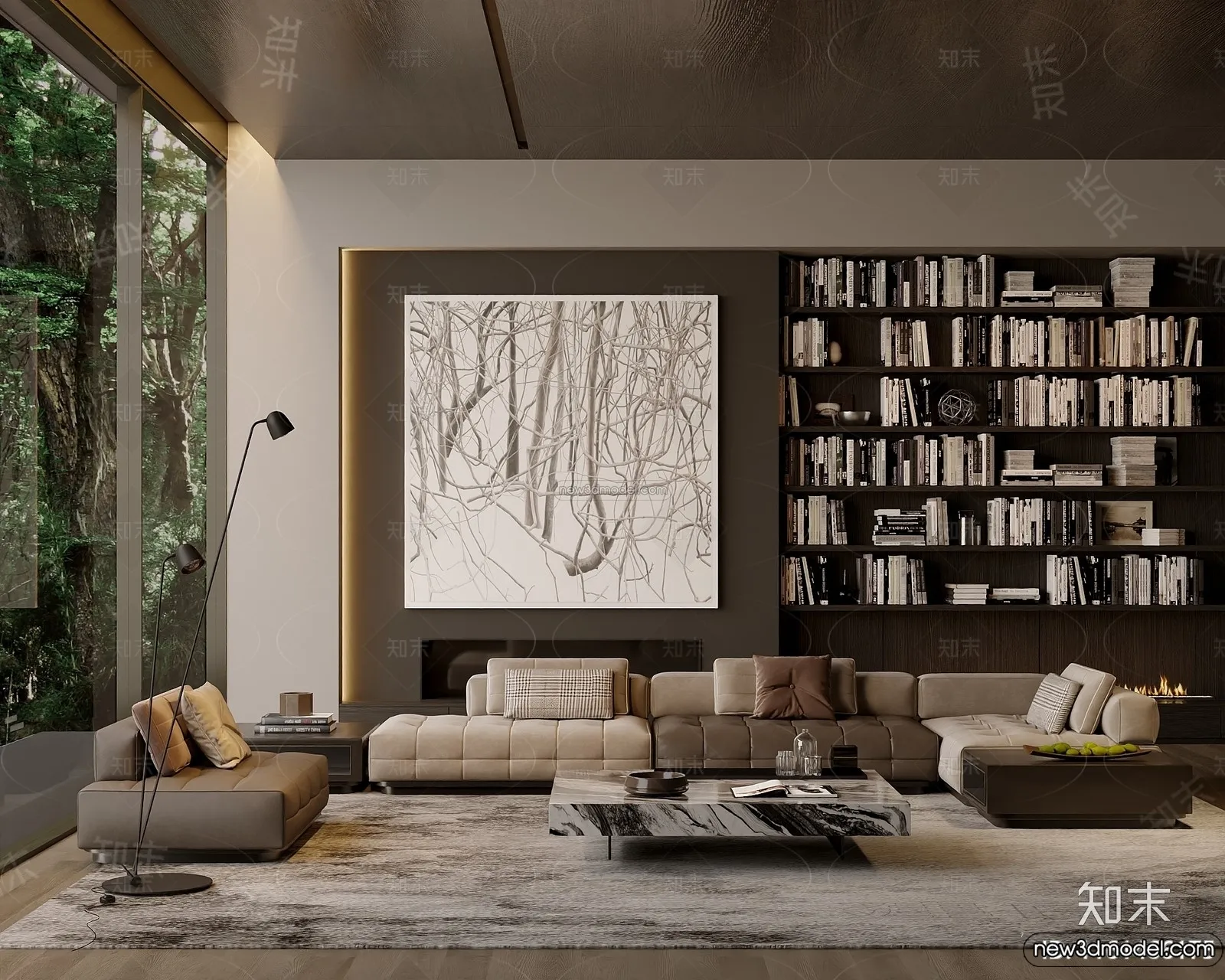 Living Room - 3D Interior Scene - Italian Style - 044
