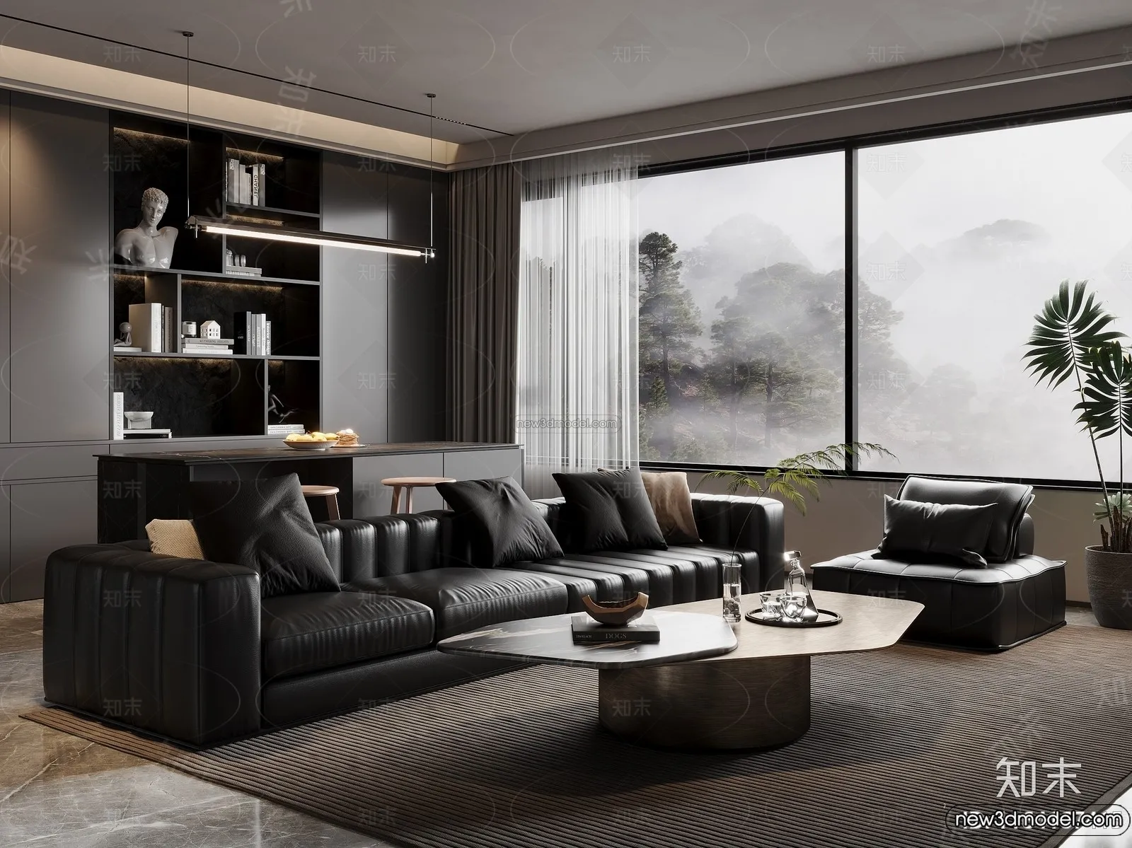 Living Room - 3D Interior Scene - Italian Style - 045