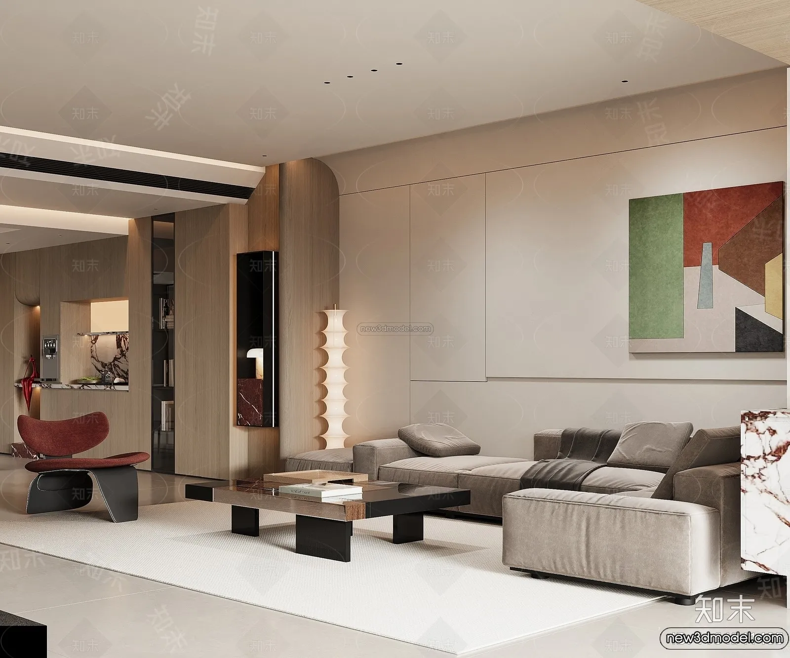 Living Room - 3D Interior Scene - Italian Style - 046