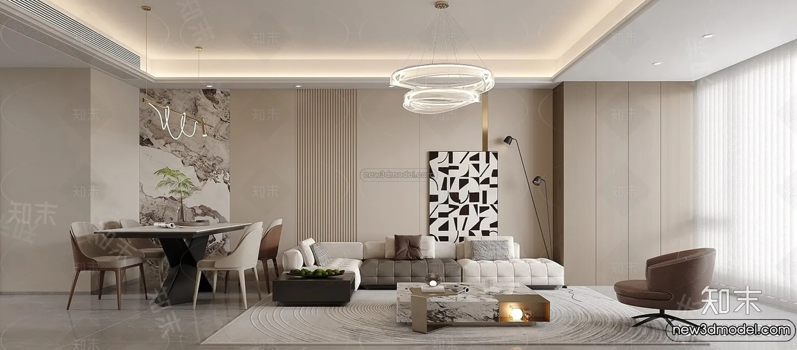Living Room - 3D Interior Scene - Italian Style - 047