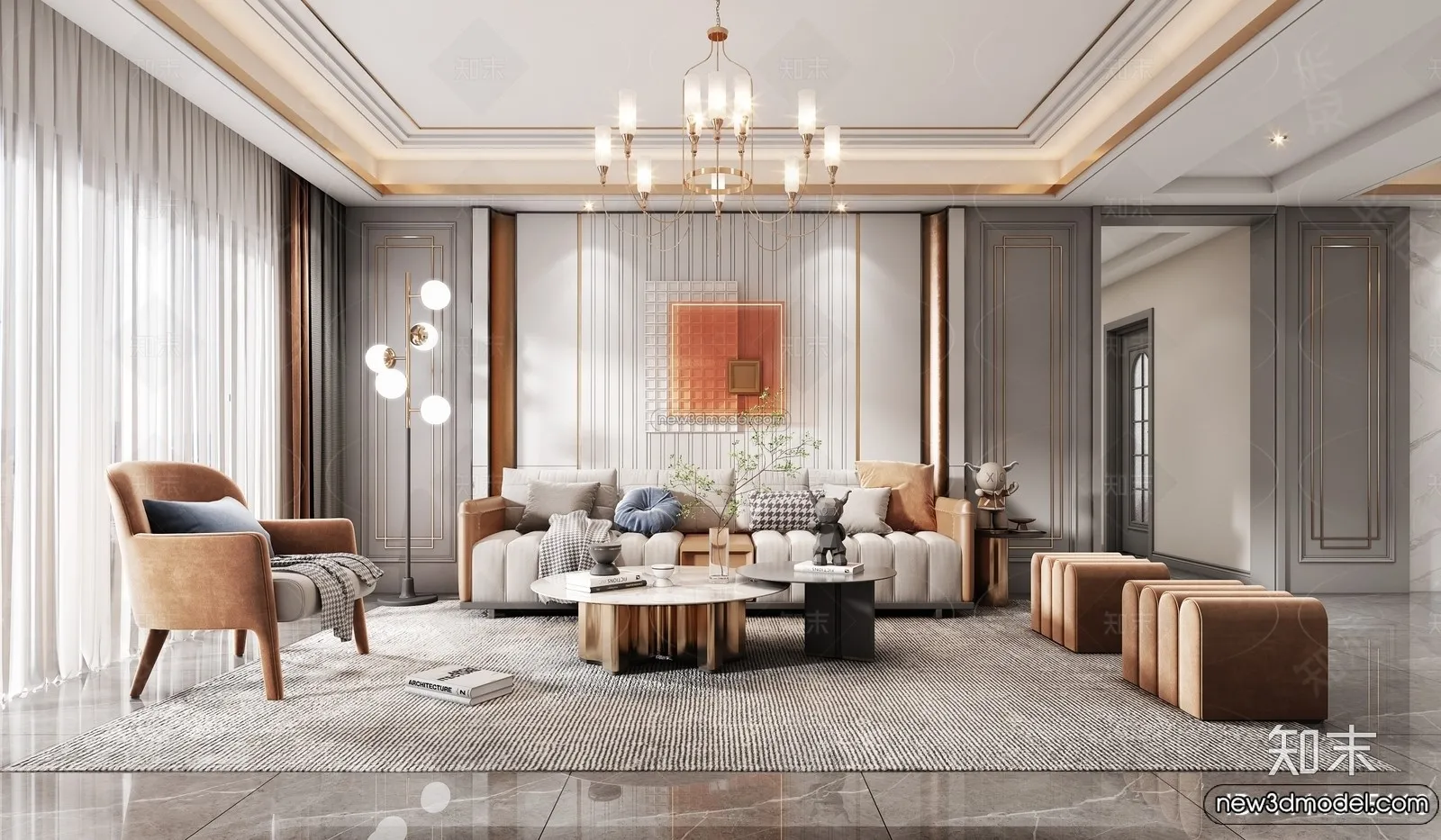 Living Room - 3D Interior Scene - Italian Style - 048