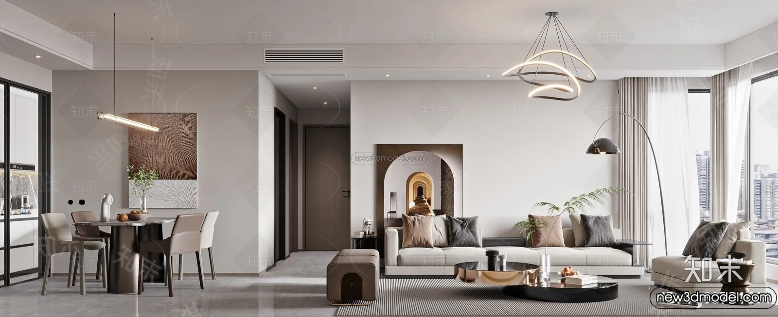 Living Room - 3D Interior Scene - Italian Style - 049