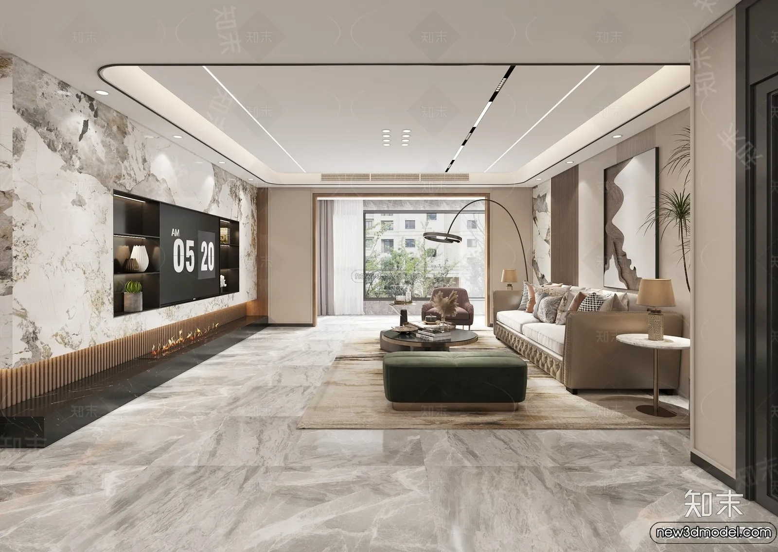 Living Room - 3D Interior Scene - Italian Style - 050