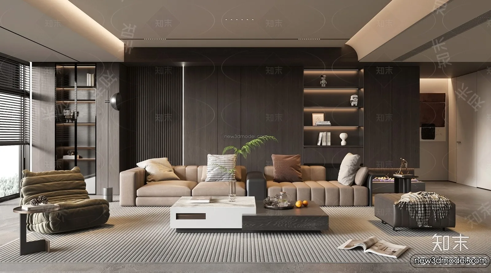 Living Room - 3D Interior Scene - Italian Style - 052