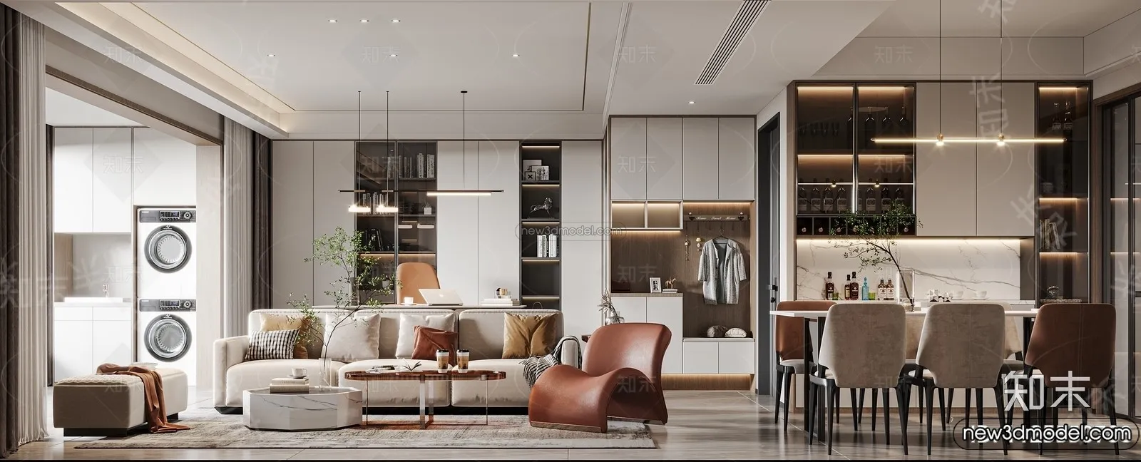 Living Room - 3D Interior Scene - Italian Style - 053